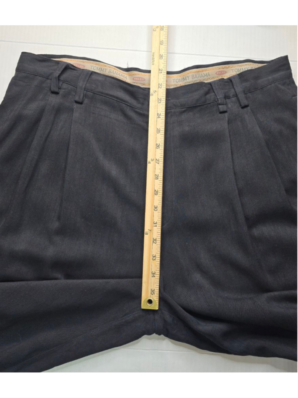 Tommy Bahama 100% Silk Black Pleated Cuffed Dress Pants Mens 38 - Picture 6 of 9